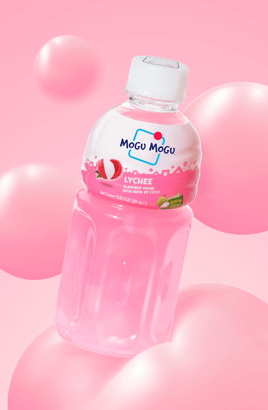 mogu mogu lychee nata de coco drink