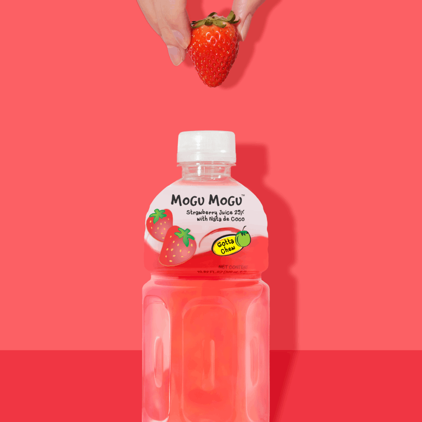 mogu mogu strawberry nata de coco drink